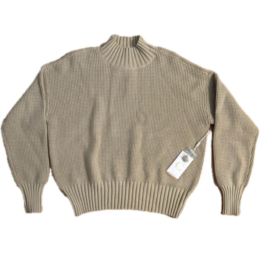 Cyrus Women’s Waffle Knit Mock Neck Sweater